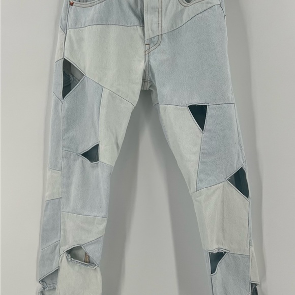 Levi’s Levi's 501 Premium Pieced Straight Leg Cut Out Crop Jeans Size 25x26 - Picture 2 of 9